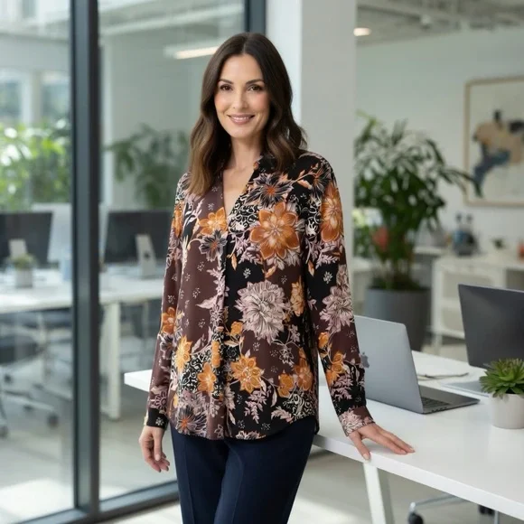 Maurices Floral Print Top Sz XL - Picture 1 of 15